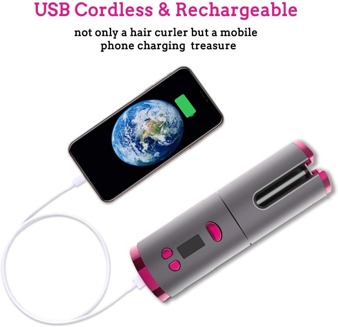 cordless rechargeable automatic hair curler