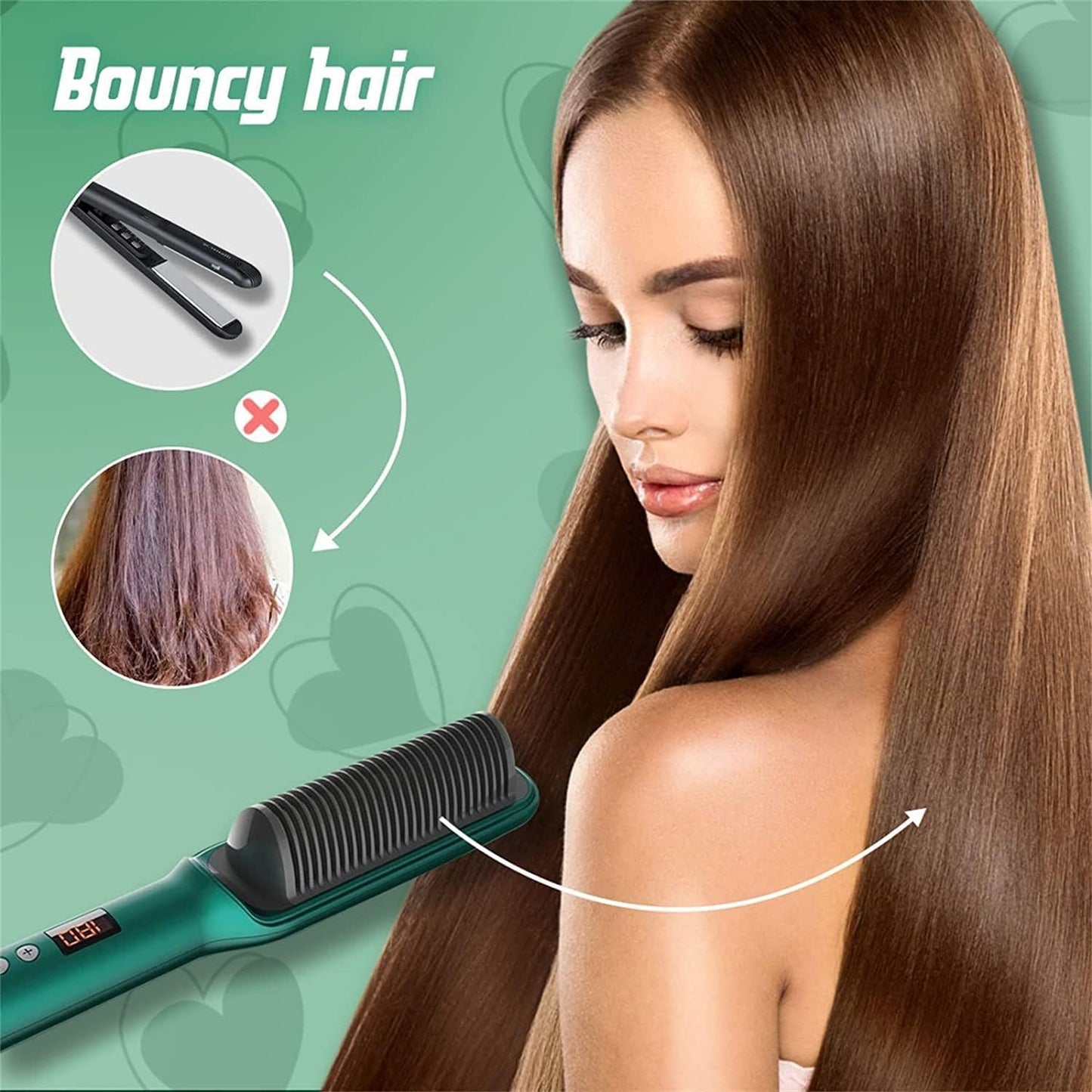 New 2 In 1 Hair Straightener Hot Comb